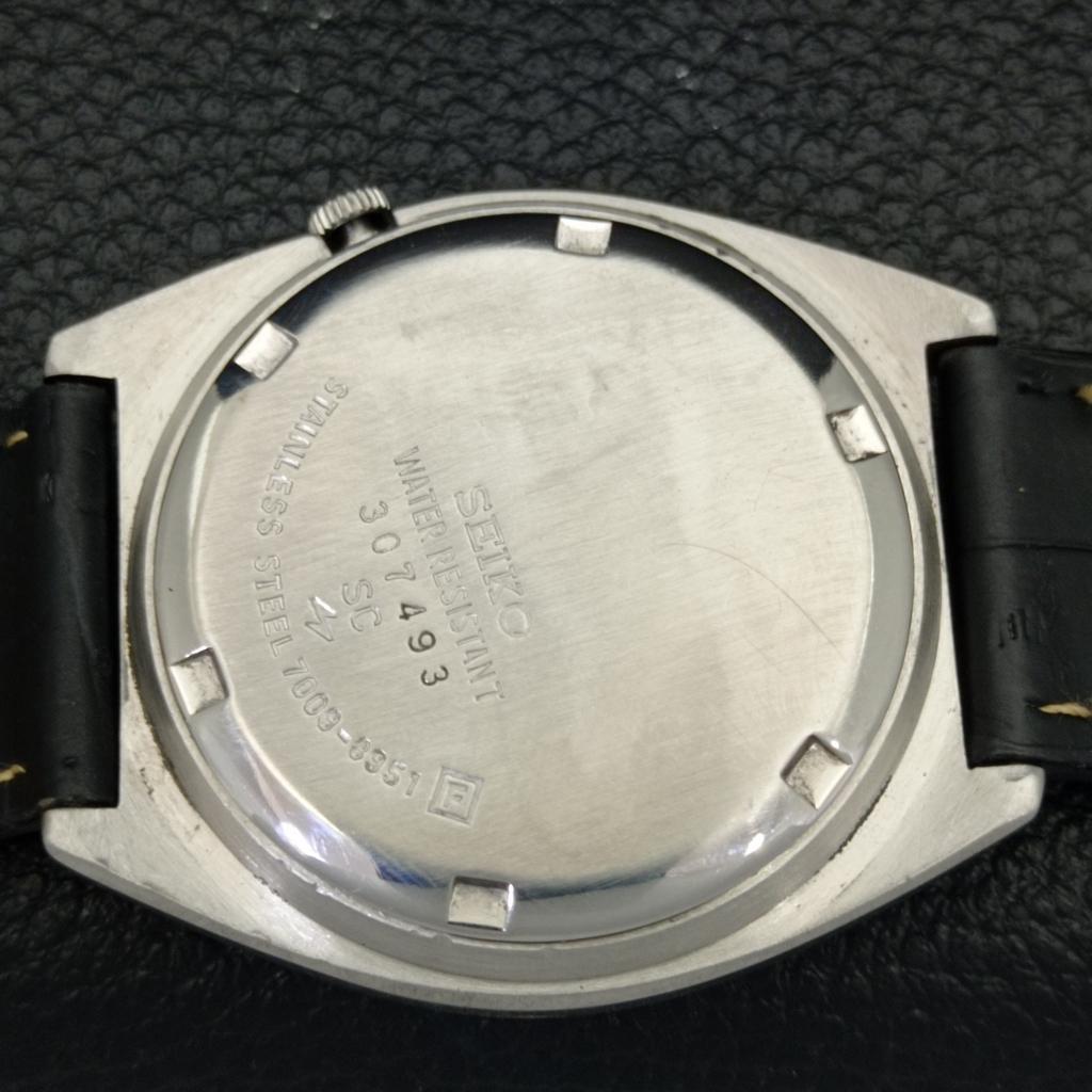 USED VINTAGE SEIKO AUTOMATIC 7009A JAPAN MENS CARTOON BLACK DIAL WATCH a433911-2 R119-a433911