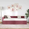 L Shaped Bed Frame with Headboard Burgundy 80 Cm X 200 Cm Fabric