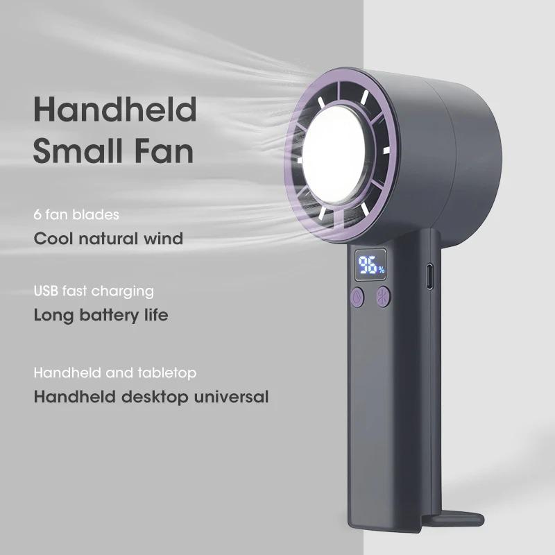 

Portable Ice Compress Fan Mini Handheld Fan With Semiconductor Refrigeration Mute High-speed Personal Fan Rechargeable серый