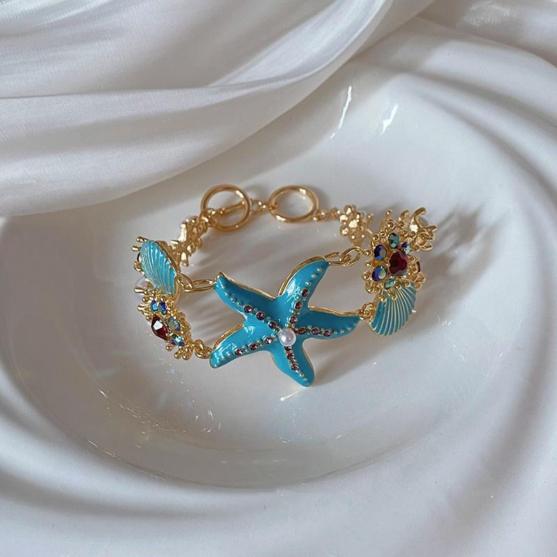 

Exaggerated Metal Shell Starfish Cuff Bangle Women s European and American Fashion Bracelet Bangle Summer Y2K Jewelry Party Gift