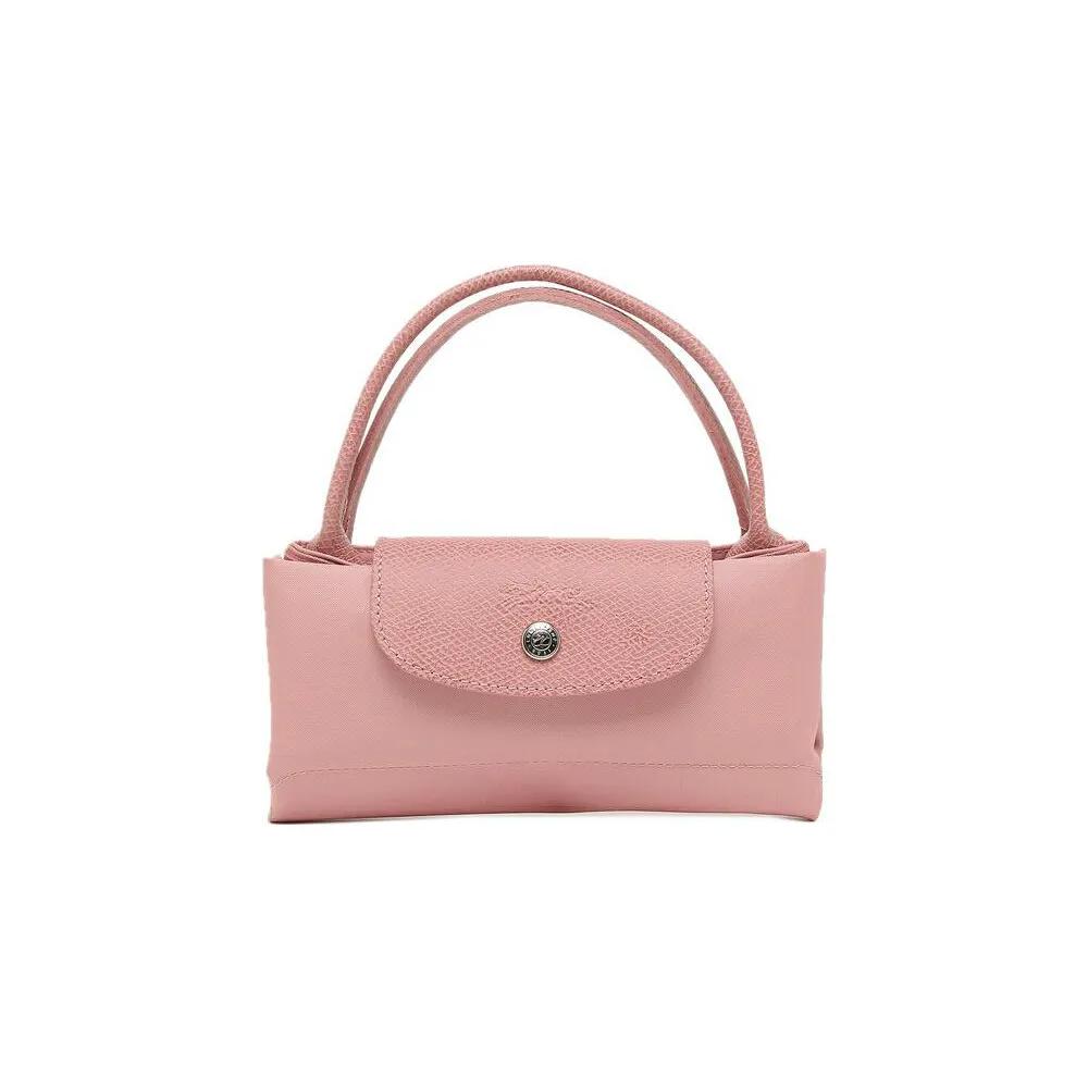 LONGCHAMP Le Pliage Green Canvas Leather Trim Dumpling Bag Handbag Small Women's Petal Pink (Unisex) Handbags 1621919P72