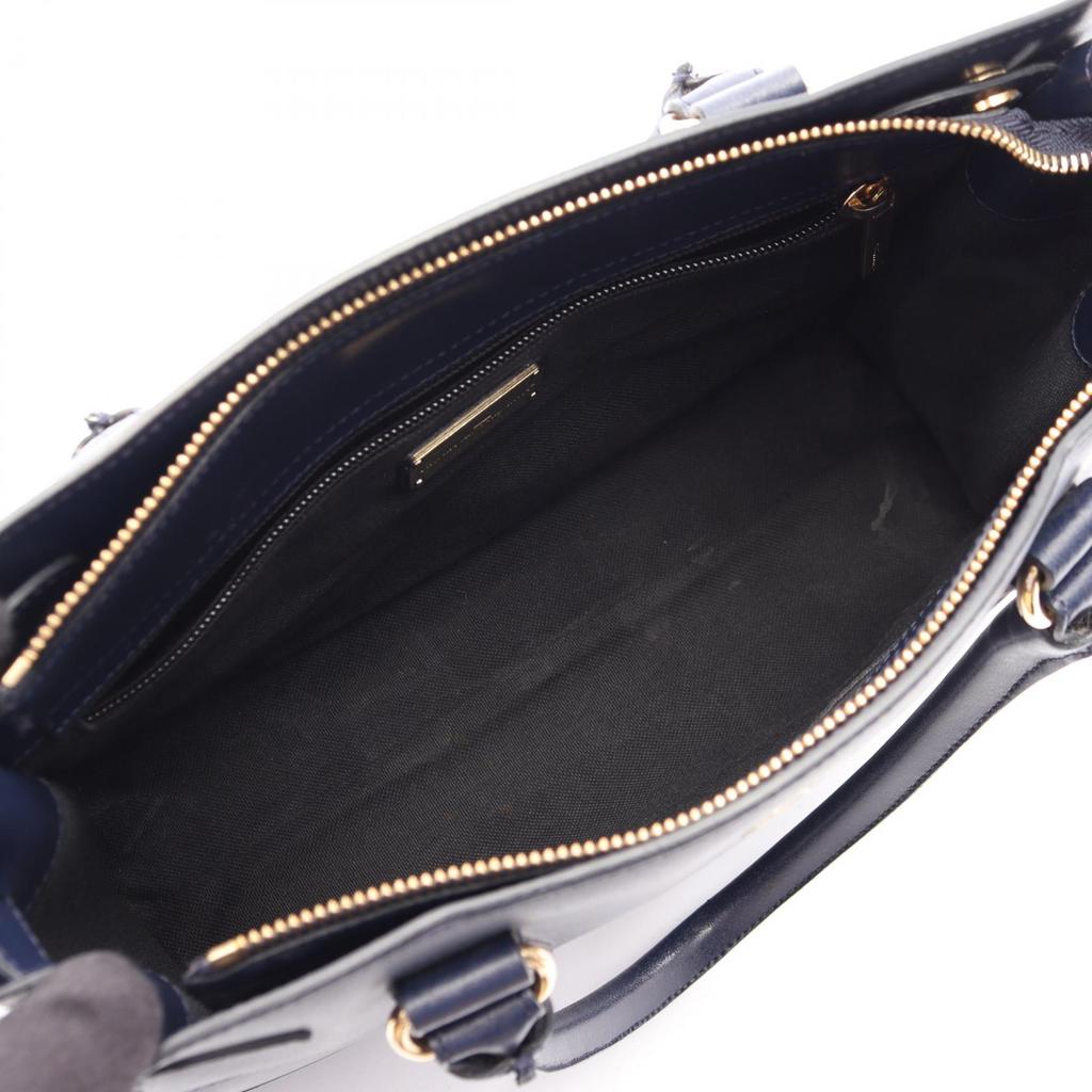 Used Salvatore Ferragamo Gancini Handbag 21 0017 leather Navy Used Women
