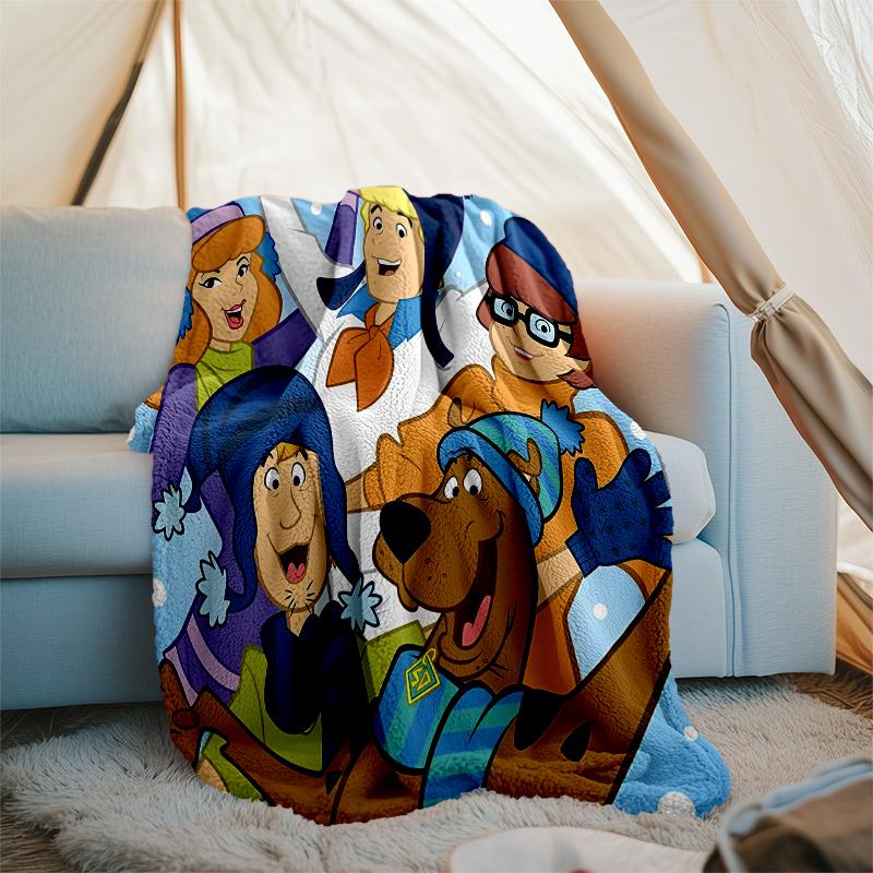Pătură Imprimată cu Tema Scoobydoo Perfectă Pentru Canapea Pat Călătorie Utilizare în Aer Liber Lavabilă la Mașină Confortabilă Durabilă