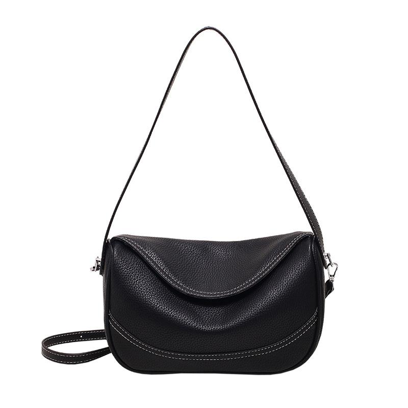 

Французская нишевая мода универсальная маленькая сумка подмышкой женская 2024 новая модная и популярная сумка-мессенджер в иностранном стиле чёрный