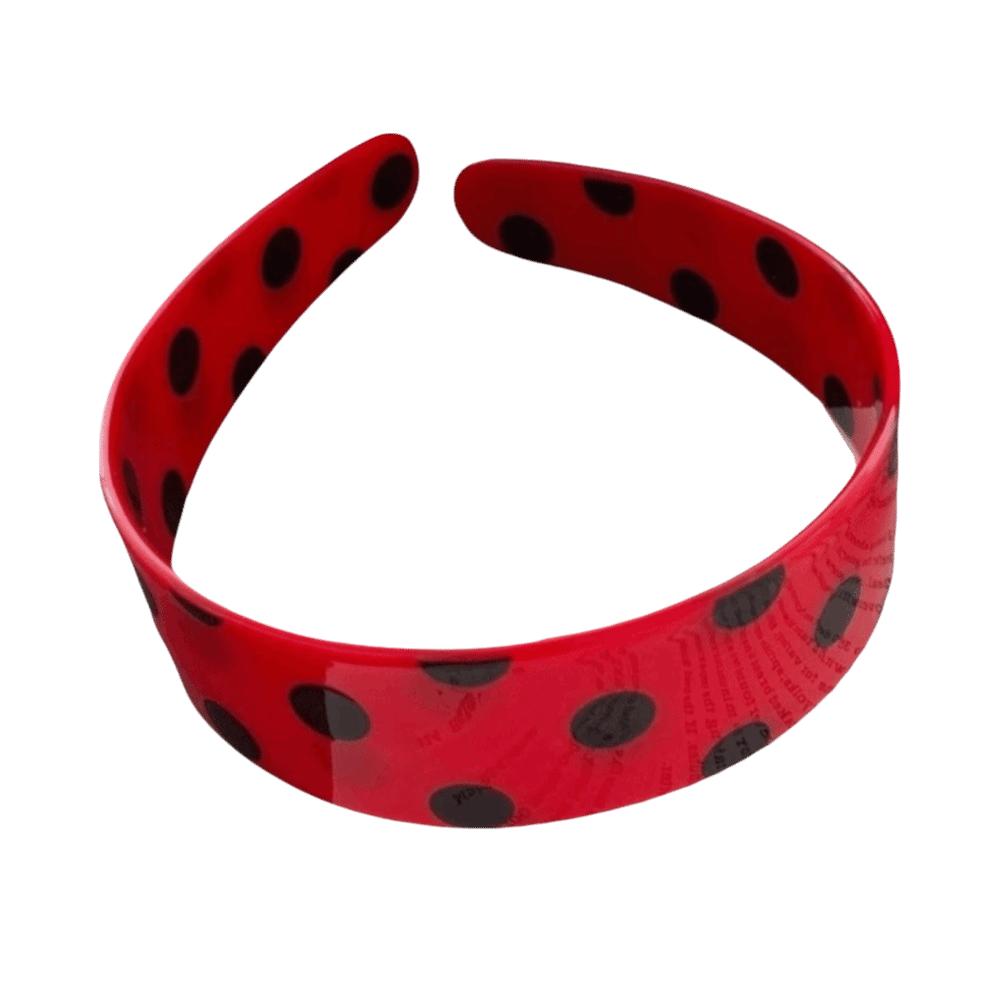 Wide Brim Polka Dot Hair Hoop Retro Headwear Korean Style Acetate Plate Headband  Daily Use красный