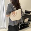 2025 new fashionable large-capacity woven bucket bag simple casual shoulder tote bag niche design bag tide