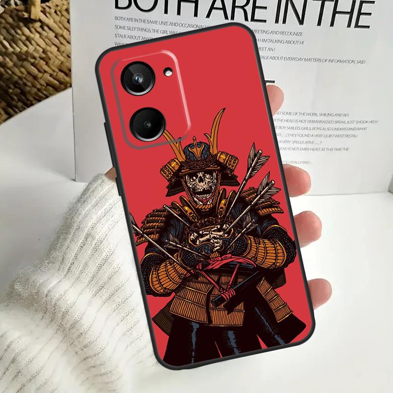 Japanese Samurai Warrior For Realme GT6 GT7 15 Pro 10 11 12 13 14 Pro Plus C55 C71 C75 C67 C63 C61 C53 C35 C65 Case