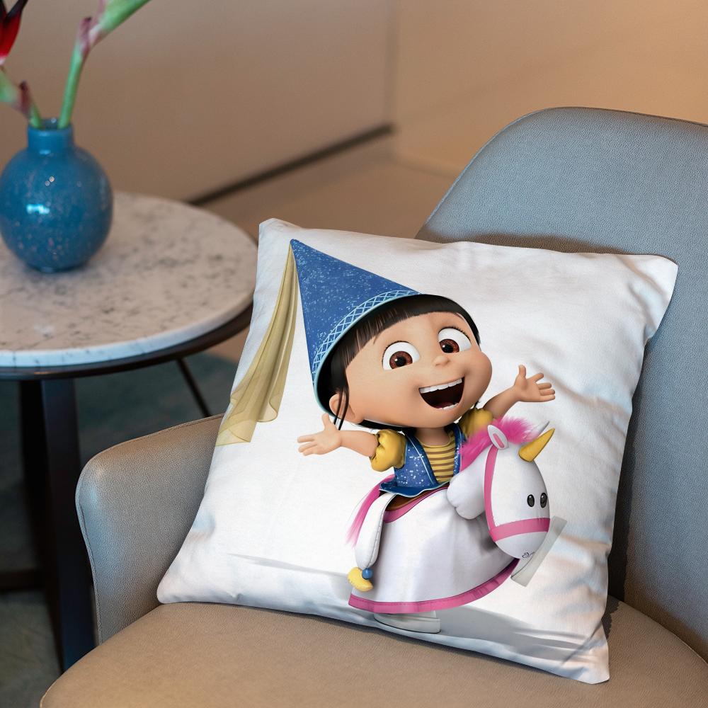 A-Agnes cute Cushion Cover 2-in-1 Reversible Plush Pillow Cover | Car/Sofa/Bed | Perfect Gift