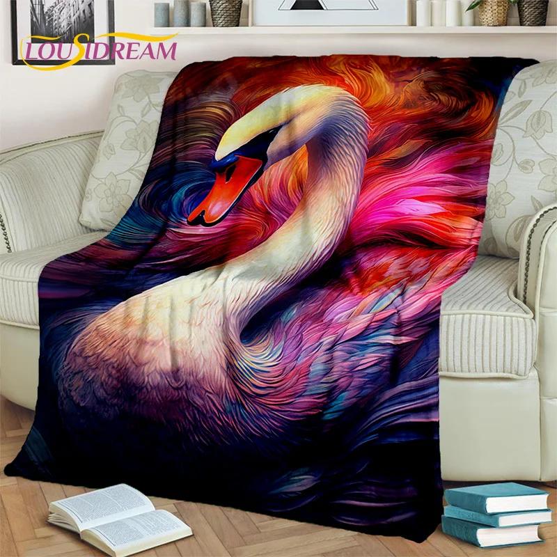 3D Dream Love Swan Cartoon Cygnus Girl Gift Blanket,Soft Throw Blanket for Home Bedroom Bed Sofa Picnic Travel Cover Blanket Kid