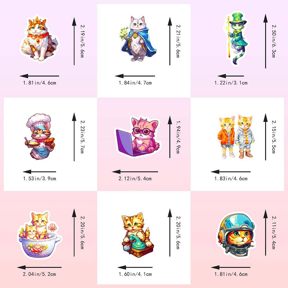 10/50 stk tegneserie søt kul katt klistremerker katt cosplay graffiti klistremerker for gjør-det-selv-bagasje laptop skateboard motorsykkel sykkel klistremerker