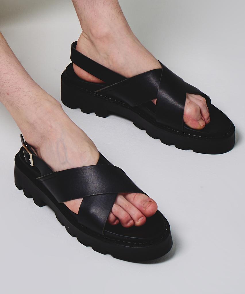 Clayong 5.5Cm Vegan Leather Crossbody Sandals Dublin (Cl0054)
