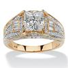 Aesthetic Inlaid White CZ Women's Ring Dazzling Gold Color Geometry Daily Wear Party Jewelry Anniversary Gift