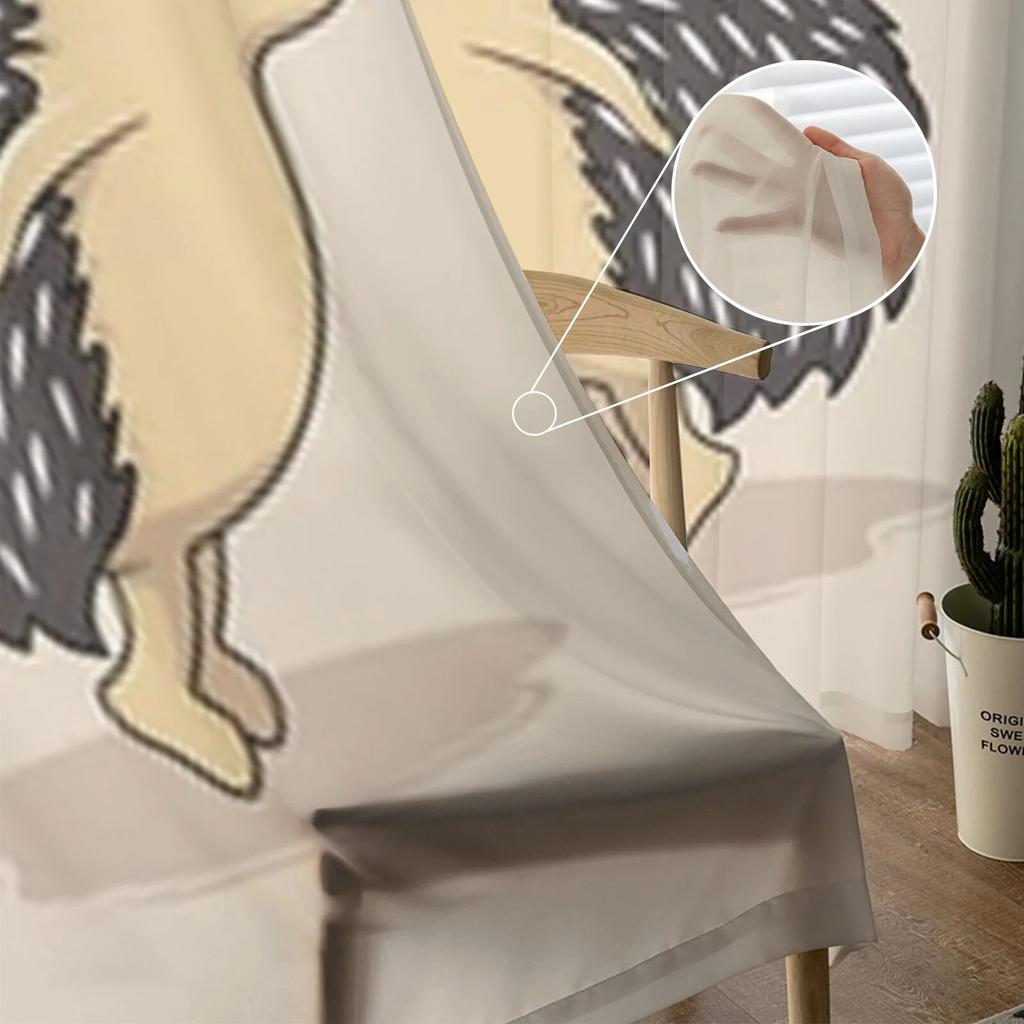 Jeż Kreskówkowy Przezroczyste Zasłony Sypialnia Woalowa Zasłona Salon Okno Przezroczyste Zasłony Kuchnia Tiulowe Draperie