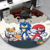 1 Stück Sonic the Hedgehog Anime Cartoon Design Runder Teppich Bürostuhlmatte, Rutschfester Teppich für Heimdekoration, Wohnzimmer, Schlafzimmer, Spielzimmer