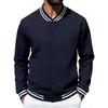 Men S Vintage Loose Fleece Stand Collar Baseball Jacket