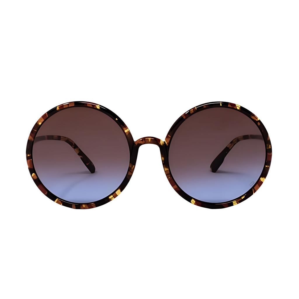 Dior Round Sunglasses With Patterned Temples Women sunglasses Tortoise SOSTELLAIRE3