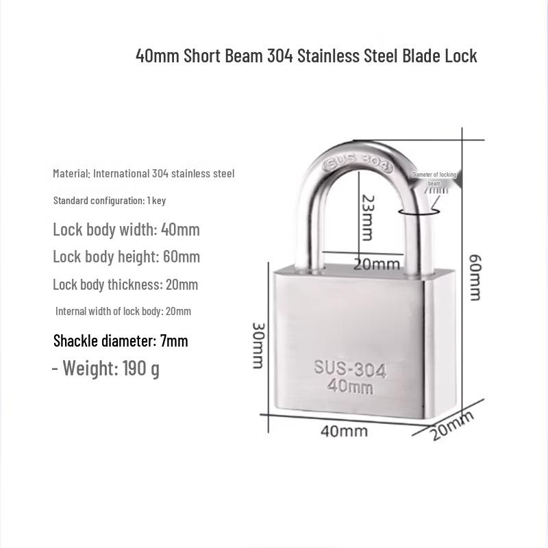 Lixin 304 Stainless Steel Padlock