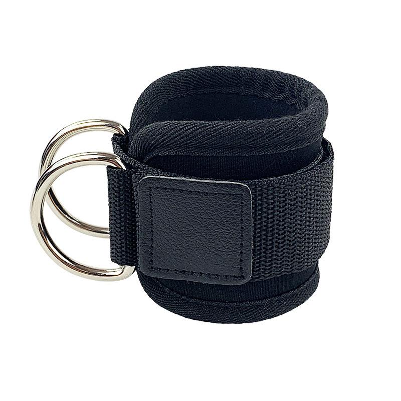 

Фитнес-ремешок на щиколотке Регулируемое D-образное кольцо для поддержки ног Манжеты для защиты ног в тренажерном зале чёрный