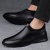 Men's Shoes First Layer Cowhide Casual Shoes Autumn and Winter Low-heeled Foot Leather Shoes Men's Large Size British Style Dad Shoes