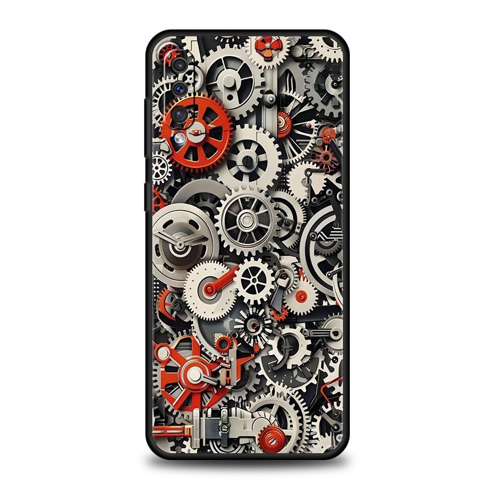 

Phone Case for Samsung Galaxy A56 A36 A26 A06 A16 A24 A36 A54 A14 A42 A22 A20 A12 A10 5G Soft TPU Shell Mechanical Gear Pattern Samsung A06