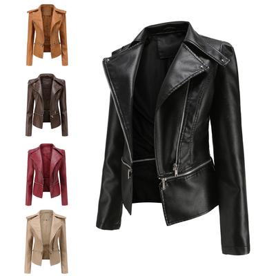 Women's European Size Leather Jacket with Detachable Hem - New Spring & Autumn Fashion 2023
