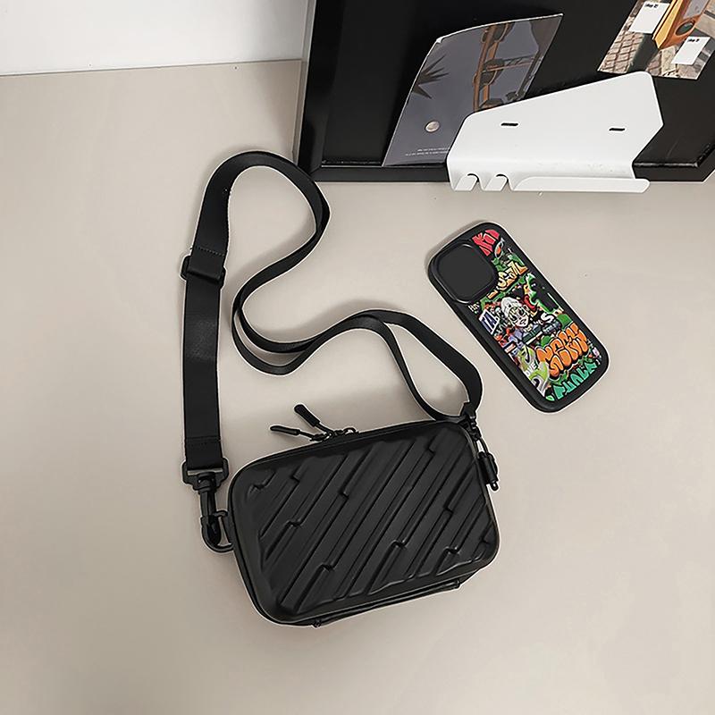 Personlighet Enkel Lett Boksveske Diagonalstripet Skulderveske Unisex Allsidig Crossbody-veske Telefonvesker