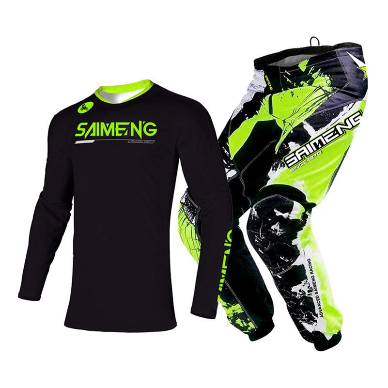 Motocross-Ausrüstungsset für Kinder Jugend Trikot Hose Sets Kind grün Motorrad schwarz 3 4 5 6 7 8 9 10 Jahre Offroad-Anzug blau orange Enduro Cross Junge Mädchen