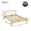 Solid Wood Bed, Simple Minimalist Design, Classic Grid Headboard, Stable Slatted Frame, Universal Single Bed, Natural, 140x200cm