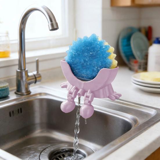 Funny Peeing Sponge Holder 3D Printed Round Sponge Stand with Drainage Countertop Sponge Holder for Kitchen Bathroom Sink