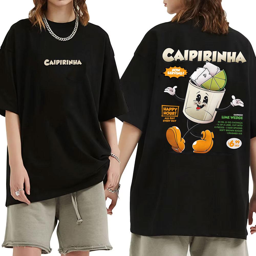 Caipirinha Cocktail Funny Meme T-shirt Men Women Clothing Art Aesthetic Short Sleeve T Shirt Male Casual Cotton Vintage T-shirts