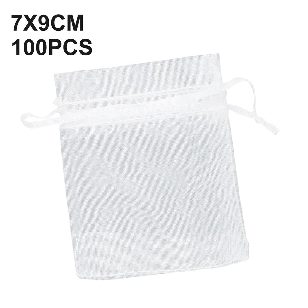 Klasické bílé organzové sáčky na párty 100 ks na události a suvenýry