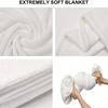 Cute White Bunny With Flowers Pattern Fleece Blanket Whimsical Nature Theme Soft Warm Throw Interior Decoration Bedding Cover