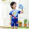 Children's Boys' One-Piece Short-Sleeve Swimsuit: Medium & Large, Quick-Dry, UV Protection