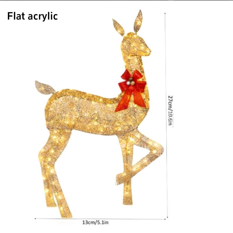Christmas Decor Luminous Elk Set Home Decor Outdoor Courtyard Porch Holiday Scene Ornaments Led Warm White Large Luminous Decors