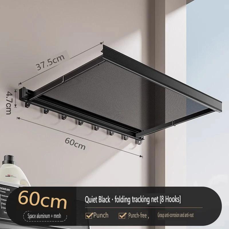 Balcony Drying Racks Retractable Drying Net Foldable Multifunctional Stainless Steel Sock Wall Shelf Bathroom Portable Organizer