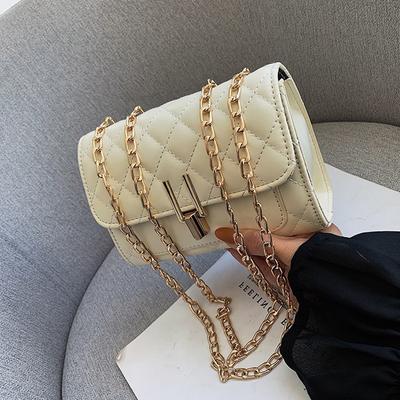 Vintage Kette Handtasche 2023 Mode Eine Schulter Messenger Handtasche Einfache Kleine Quadratische Tasche Trend