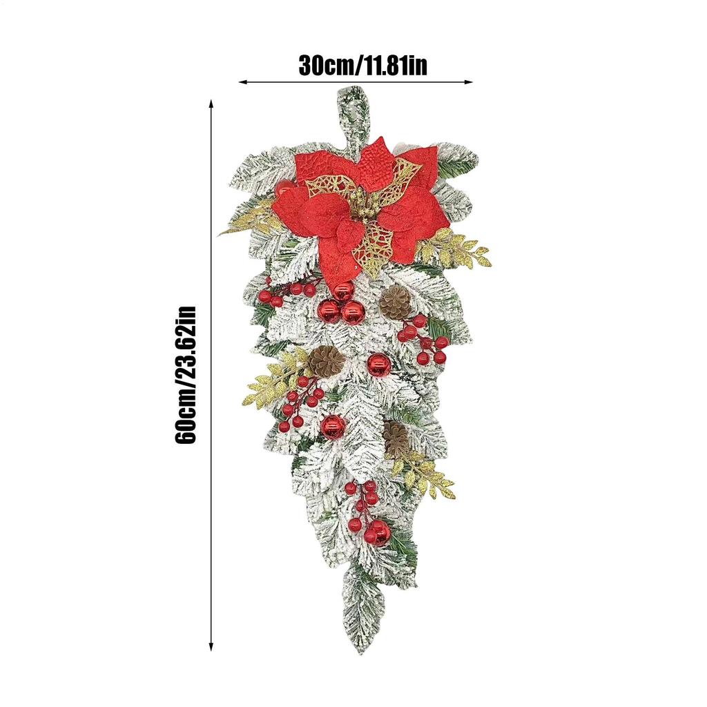 Christmas Swag Holiday Winter Decorations With Pine Cones Berries Swag Decoration For Home Staircase Porch Wall Window Party