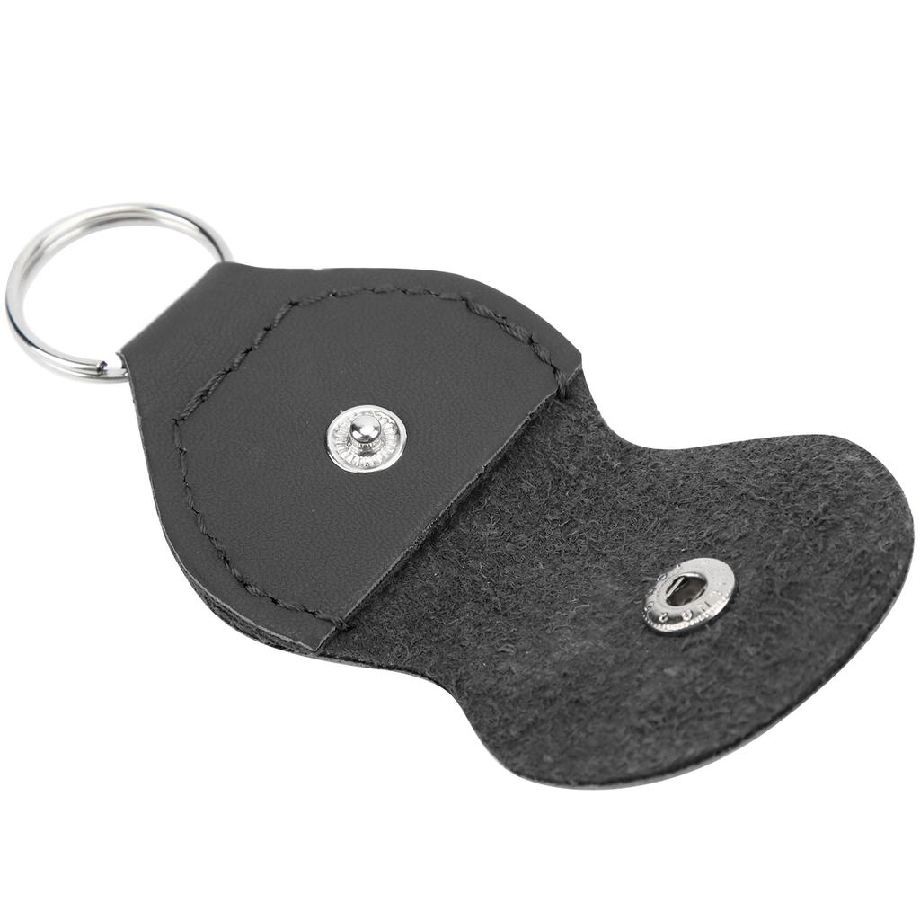 Stylish Guitar Picks Holder Soft PU Leather Plectrum Storage Case Keyring Guitar Accessory