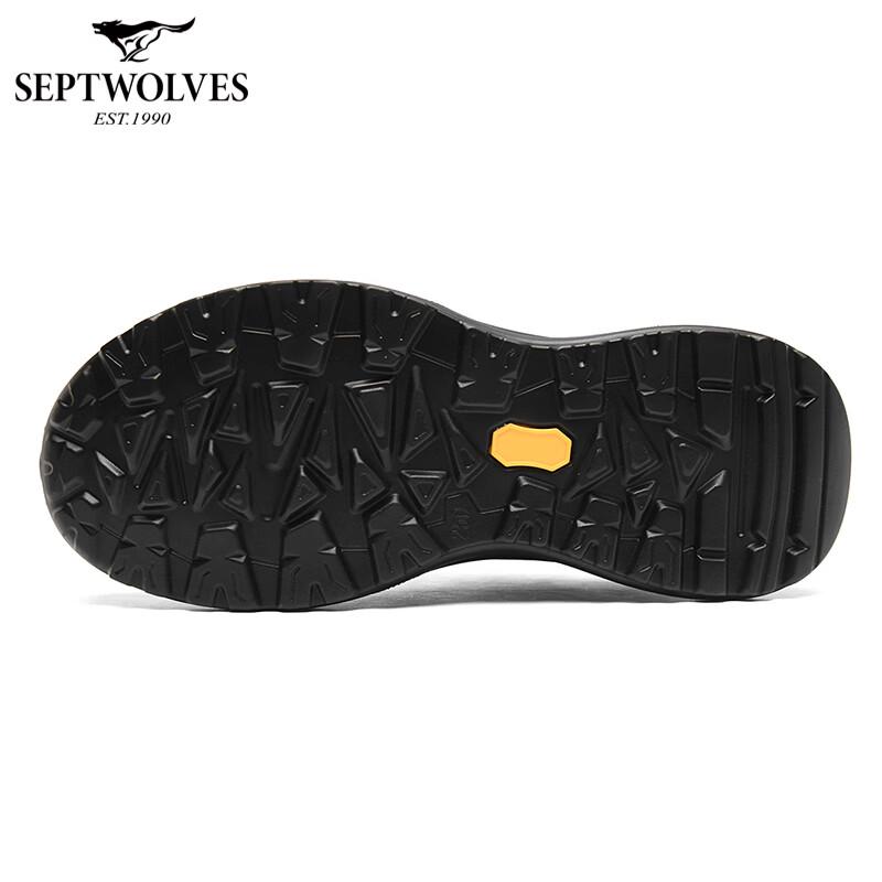 Sevenwolves Men's Breathable Leather Rotary Buckle Sports Shoes