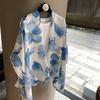 Spring And Summer Thin Silk Scarves, High-End Begonia Flower Printing Long Scarves, Satin Travel Sunscreen Scarves, Ethnic Shawls