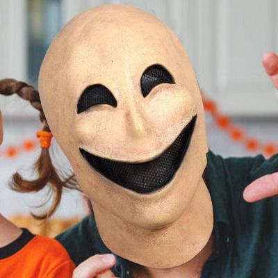 Halloween Horror Smile Mask Scary Hilarious Prank Spooky Masque Latex Head Mask Smiling Alien Male Headgear Halloween Cosplay