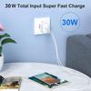 Chargeur Rapide 30W - E.F.CONNECTION - 2 Ports - Câble USB-C 20W - Compatible iPhone 17/16