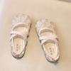 Spring Summer Girls Lace Heart Pattern Princess Sandals Flat Shoes