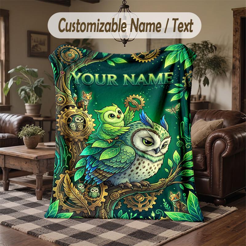 Starry Night Journey Theme Throw Blanket Custom Name Text Personalized Blanket Soft Cozy Blanket for Home Sofa Bed