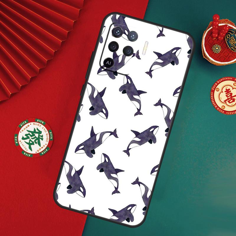 Orcas Whale Case For Oppo A76 A16 A96 A17 A60 A40 A80 A98 A58 A78 A18 A38 A57 A74 A54 A94 A15 A5 A6 Pro