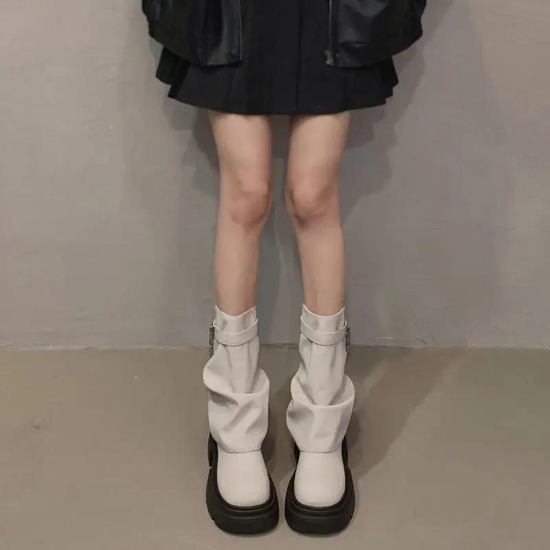 Mode Mode Damen High Heels 2024 Herbst Winter Neu Kurze Stiefel Französisch Retro Damenschuh Dicke Sohle Vielseitig Damen Lederschuhe