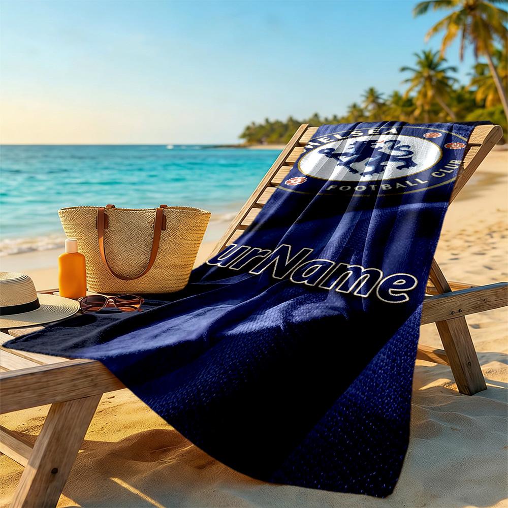 Chelsea Personalized Text Beach Towel Soft Durable Quick-Dry Perfect for Traveling Yoga Camping and Swimming
