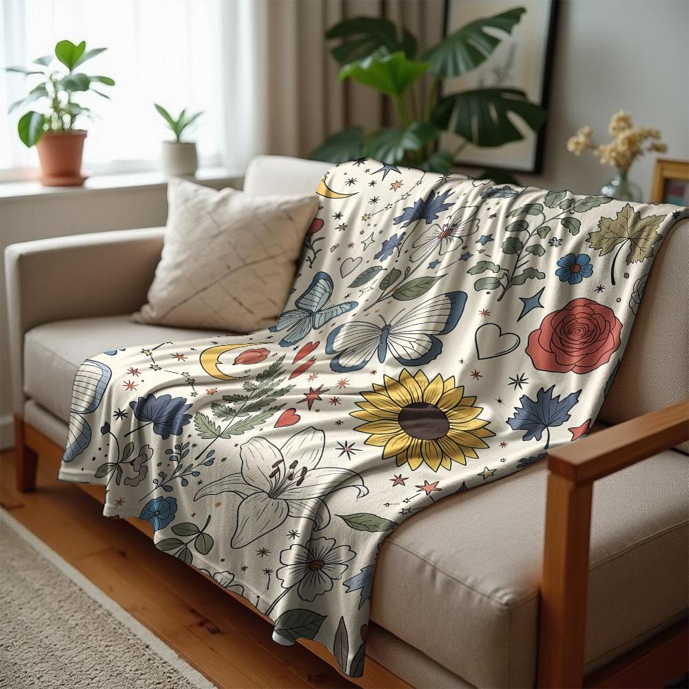 Vintage Brush Stroke Leopard Cartoon Anime Print Flannel Blanket Soft Warm Throw for Kids Bedroom Sofa Christmas Office Car
