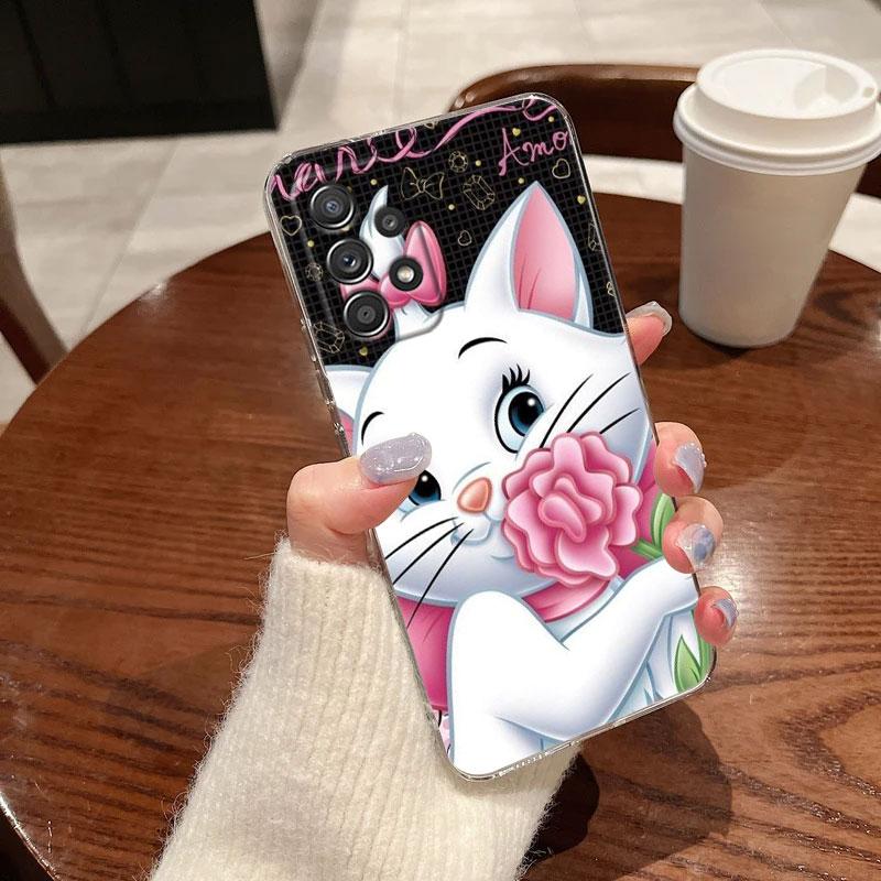 Clear Case For Samsung Galaxy A57 A37 A56 5G A36 Cases A55 A54 A35 A26 A07 A17 A16 A06 A34 A15 Cover Pink Fantasy Cute Marie Cat