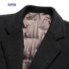 ROMON Men's Cashmere-Wool Blend Long Overcoat with Goose Down Liner